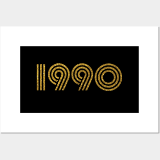 1990 Birth Year Glitter Effect Posters and Art